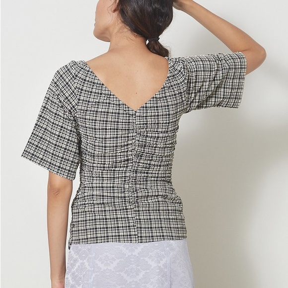 NWT- Ganni Stretch Seersucker Blouse Sz. 38
Mini black check - Picture 2 of 5
